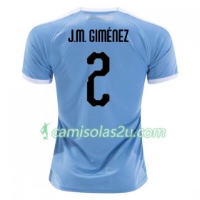 Camisolas de Futebol Uruguai Jose Gimenez 2 Equipamento Principal 2019 Copa América Manga Curta
